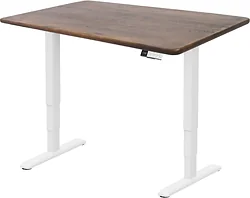Стол для работы стоя ErgoSmart Wooden Unique Ergo Desk 1300х750х27 мм (прямой край, дуб мореный/белый)