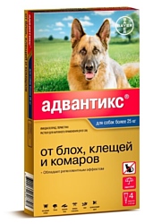 Адвантикс (Bayer) капли от блох и клещей инсектоакарицидные (4 пипетки) для собак и щенков более 25 кг