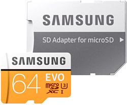 Samsung Evo microSDXC 64GB + адаптер