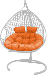 M-Group Для двоих Люкс 11510107 (белый ротанг/оранжевая подушка)