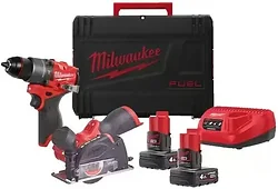 Дрель-шуруповерт Milwaukee M12 FPP2G2-402X 4933480592 (шуруповерт, циркулярная пила, 2 АКБ, кейс)