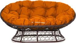 M-Group Мамасан 12110207 (коричневый ротанг/оранжевая подушка)