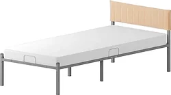 Кровать Домаклево Лофт Компакт 90x190 (серый/бежевый велюровый чехол) Кровать Домаклево Лофт Компакт 90x190 (серый/бежевый велюровый чехол)