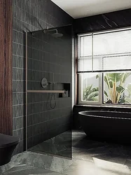 Душевая перегородка MaybahGlass 99x195 MGD-1461-2у (графитовое стекло/бронза)