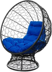 M-Group Кокос на подставке 11590410 (черный ротанг/синяя подушка)