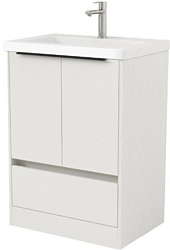 Тумба под умывальник Дабер 017 Тобага/Эридан/Артвин 60 Т17.6Т.0.5Ч (белый древесный/ручка черная)