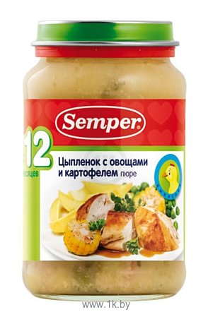 Фотографии Semper Цыплёнок с овощами и картофелем, 135 г