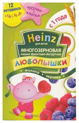 Фотографии Heinz Многозерновая фруктово-йогуртная малина, черника, 200 г