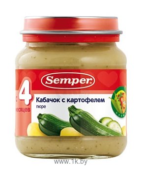 Фотографии Semper Кабачок с картофелем, 135 г