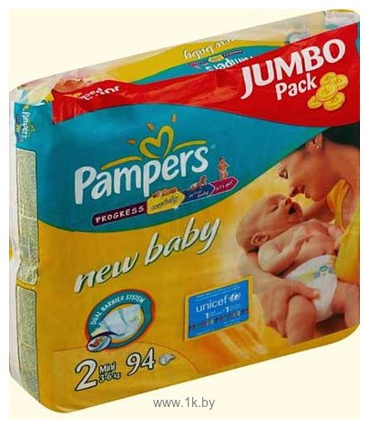 Фотографии Pampers New Baby 2 Mini (3-6 кг) Jumbo Pack 94 шт