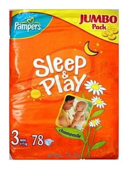 Фотографии Pampers Sleep & Play 3 Midi (4-9 кг) Jumbo Pack 78 шт