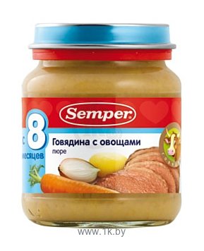 Фотографии Semper Говядина с овощами, 135 г