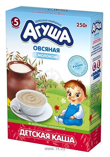 Фотографии Агуша Овсяная с молоком, 250 г