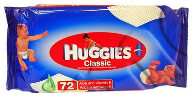 Фотографии Huggies Classic с алоэ, 72 шт