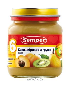 Фотографии Semper Киви, абрикос и груша, 135 г