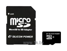 Фотографии Silicon Power micro SDHC Card 16GB Class 10 + SD adapter