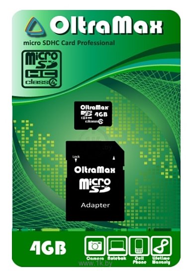 Фотографии Oltramax microSDHC Class 4 4GB + адаптер