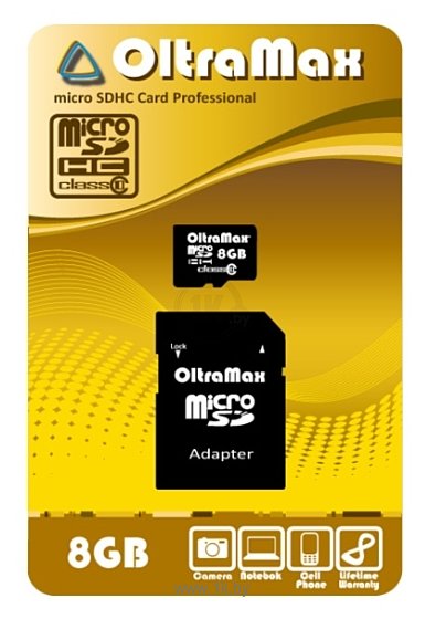 Фотографии OltraMax microSDHC Class 10 8GB + SD adapter