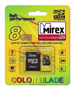 Фотографии Mirex microSDHC Class 4 8GB + SD adapter