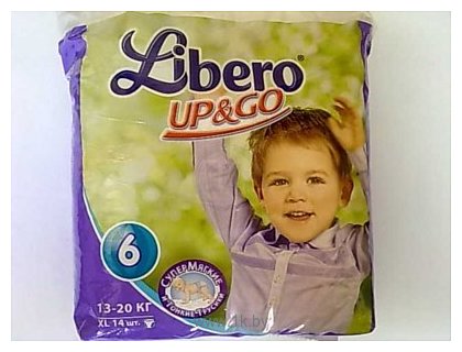 Фотографии Libero Up&Go 6 XL 13-20 кг 14 шт