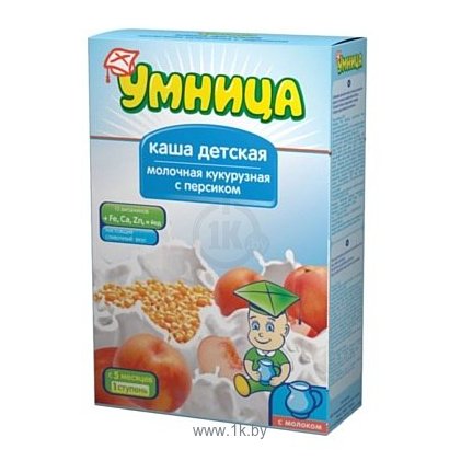 Фотографии УМНИЦА Молочная кукурузная с персиком, 250 г
