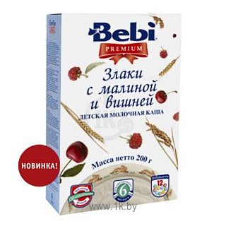 Фотографии Bebi Premium Пшеница, рис с малиной и вишней, 200 г