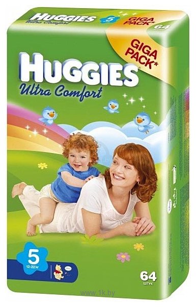 Фотографии HUGGIES Ultra Comfort 5 (12-22 кг) Giga Pack 64 шт