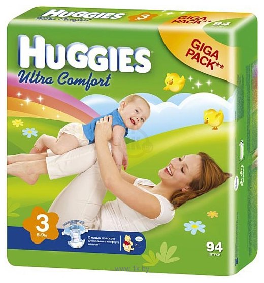Фотографии HUGGIES Ultra Comfort 3 (5-9 кг) Giga Pack 94 шт