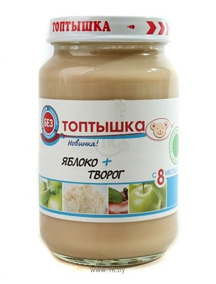 Фотографии Топтышка Яблоко + творог, 190 г