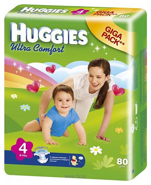 Фотографии HUGGIES Ultra Comfort 4 (8-14 кг) Giga Pack 80 шт