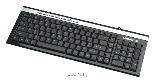 Фотографии Manhattan Ultra Slim Multimedia Keyboard 177528 black-Silver USB