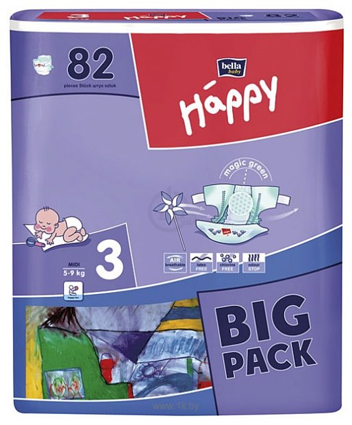 Фотографии BELLA baby Happy 3 MIDI (5-9 кг) Big Pack 82 шт