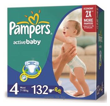 Фотографии Pampers Active Baby 4 Maxi (7-18 кг) Mega Pack 132 шт