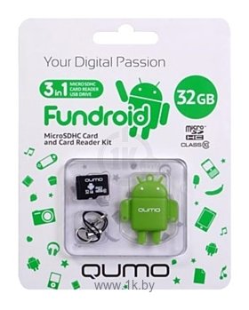 Фотографии Qumo microSDHC class 10 32GB + Fundroid USB Card Reader