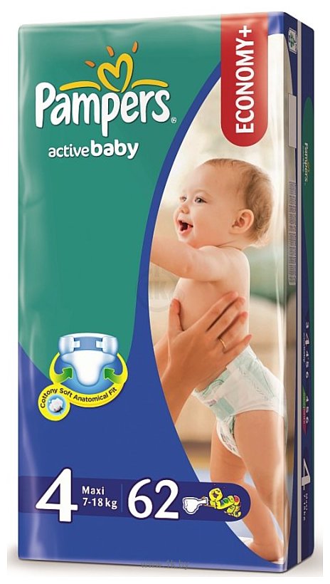 Фотографии Pampers Active Baby 4 Maxi (7-18 кг) 62 шт