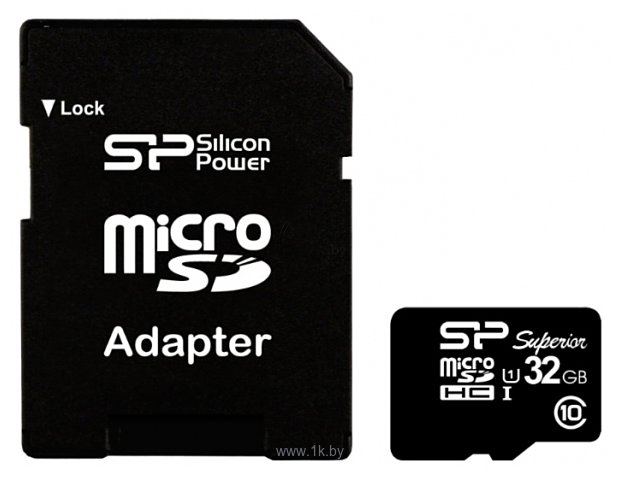 Фотографии Silicon Power Superior microSDHC 32GB UHS Class 1 Class 10 + SD adapter