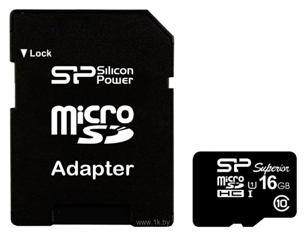 Фотографии Silicon Power Superior microSDHC 16GB UHS Class 1 Class 10 + SD adapter