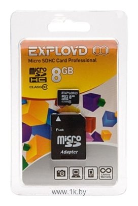 Фотографии EXPLOYD microSDHC Class 10 8GB + SD adapter