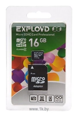 Фотографии EXPLOYD microSDHC Class 4 16GB + SD adapter