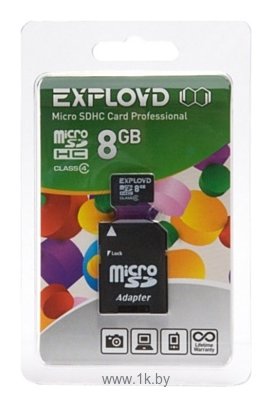 Фотографии Exployd microSDHC (Class 4) 8GB + адаптер [EX008GCSDHC4]