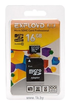 Фотографии Exployd microSDHC (Class 10) 16GB + адаптер [EX016GCSDHC10]