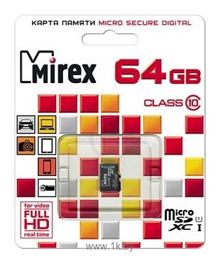 Фотографии Mirex microSDXC Class 10 UHS-I U1 64GB + SD adapter