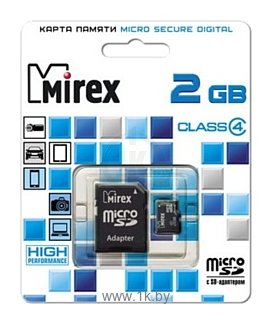 Фотографии Mirex microSD Class 4 2GB + SD adapter