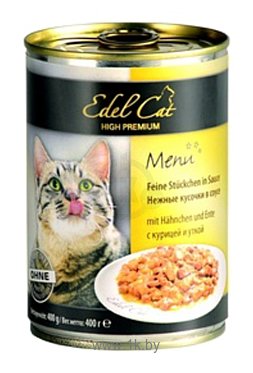 Фотографии Edel Cat Консервы с Курицей и Уткой в соусе (0.4 кг) 24 шт.