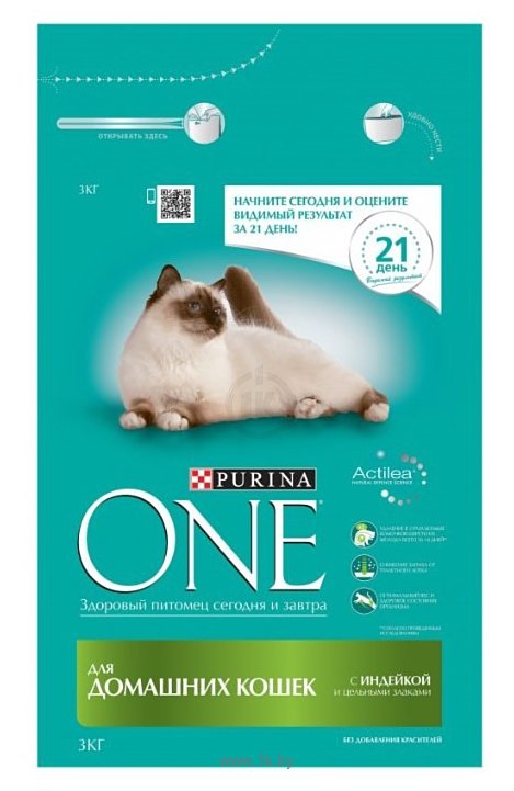 Фотографии Purina ONE (3 кг) Для домашних кошек с Индейкой и цельными злаками