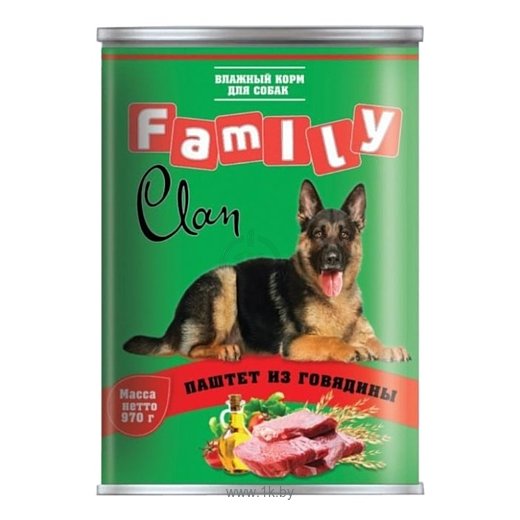 Фотографии CLAN (0.97 кг) 6 шт. Family Паштет из говядины для собак