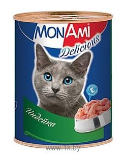 Фотографии MonAmi (0.35 кг) 20 шт. Delicious консервы для кошек Индейка