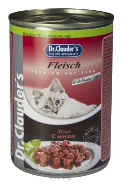 Фотографии Dr. Clauder's Premium Cat Food консервы с мясом (говядина) (0.415 кг) 20 шт.