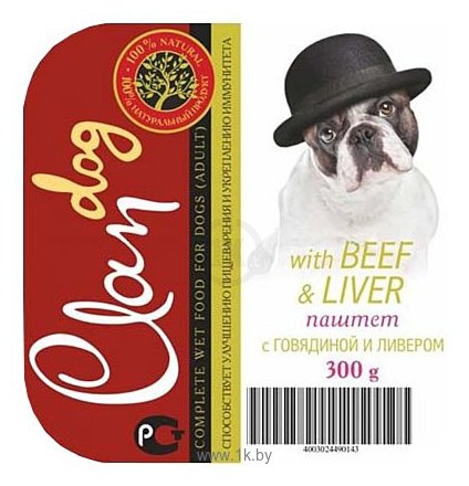 Фотографии CLAN Паштет с говядиной и ливером для собак (0.3 кг) 18 шт.