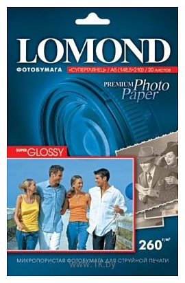 Фотографии Lomond Суперглянцевая ярко-белая A5 260 г/кв.м. 20 листов (1103104)